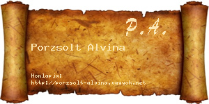 Porzsolt Alvina névjegykártya
